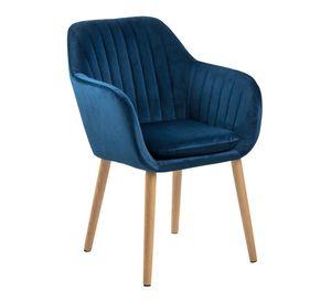 Silla Poltrona Sitial Terciopelo Murano - Azul
