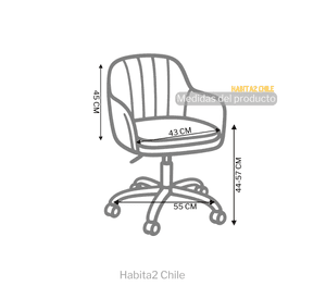 Silla de Escritorio Giratoria Acolchada Lineal Silver