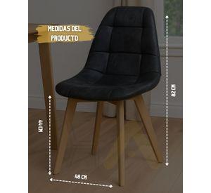 PACK 4 SILLAS CAPITONE TAPIZADA GAMUZA ESTRUCTURA MADERA