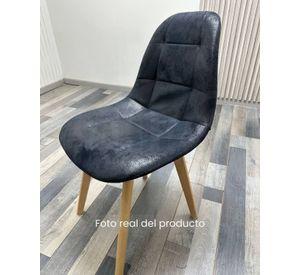 PACK 4 SILLAS CAPITONE TAPIZADA GAMUZA ESTRUCTURA MADERA