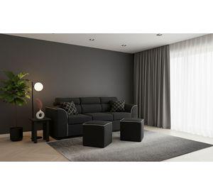 sofa pufa 3c 2 pouf negro