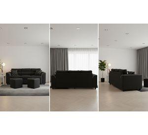 sofa pufa 3c 2 pouf negro