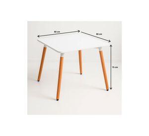Mesa Cuadrada de Comedor Eames 80x80cm - Blanca