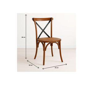 Silla Crossback Madera Rattan - Café Vintage