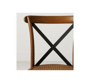Silla Crossback Madera Rattan - Café Vintage