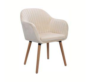 Silla Poltrona Sitial Terciopelo Murano - Beige
