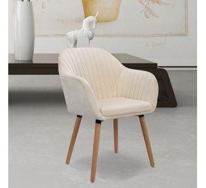 Silla Poltrona Sitial Terciopelo Murano - Beige