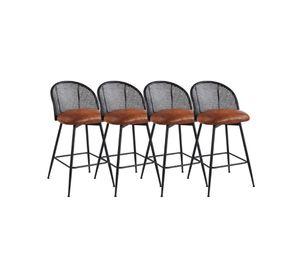 Pack 4 Sillas de Bar Giratoria de Ratan Marsella