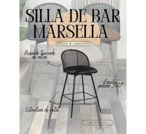 Pack 4 Sillas de Bar Giratoria de Ratan Marsella