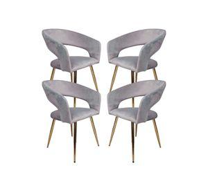 PACK 4 SITIALES O SILLAS MODERNA FLORENCIA TERCIOPELO GOLD