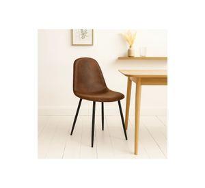 Pack de 2 Sillas Spoon Ecocuero vintage café oscuro