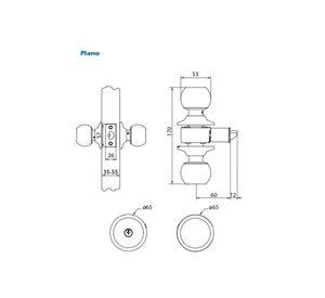 CERRADURA CILINDRICA ODIS 201 BAÑO BP (35-55)BLISTER