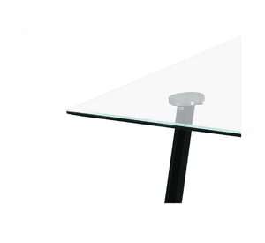 MESA DE VIDRIO PRINCE BLACK CON PATAS NEGRAS 130X80