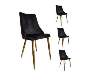 Pack 4 Sillas de felpa para comedor Niza