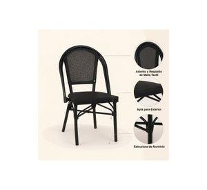 Silla Bistro Parisina Textileno - Negro