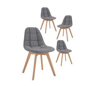 PACK 4 SILLAS CAPITONE PARA COMEDOR TAPIZADO EN LINO