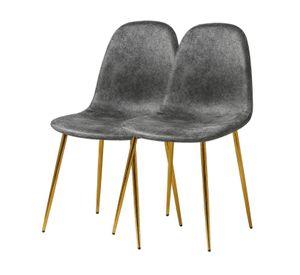 SILLA PARA COMEDOR DE GAMUZA MURCIA DORADA - 2 UNIDADES