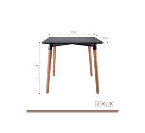 Comedor Mesa Eames Cuadrada Negra + 4 Sillas Eames Negras