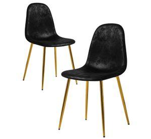 SILLA PARA COMEDOR DE GAMUZA MURCIA DORADA - 2 UNIDADES
