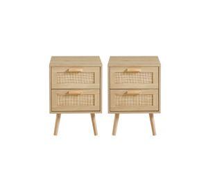 Pack de 2 Velador Eames Mesh Doble - Madera Clara