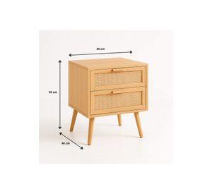 Pack de 2 Velador Eames Mesh Doble 40x55 - Madera Clara