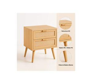 Pack de 2 Velador Eames Mesh Doble 40x55 - Madera Clara