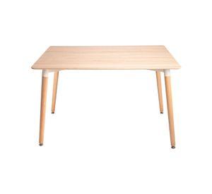 MESA RECTANGULAR MDF 130 X 80 BASE MADERA DE HAYA