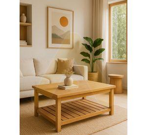 MESA DE CENTRO MODERNA JAPANDI CON REPISA 105X70 CM