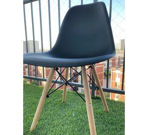 JUEGO DE COMEDOR 4 SILLAS EAMES + MESA RECTANGULAR X VIDRIO 140CM