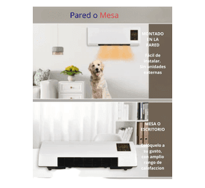 Calefactor y Ventilador 2 en 1 Portátil Modular Pared Mesa