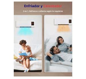 Calefactor y Ventilador 2 en 1 Portátil Modular Pared Mesa