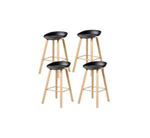 Pack de 4 Taburetes Nordic - Negro