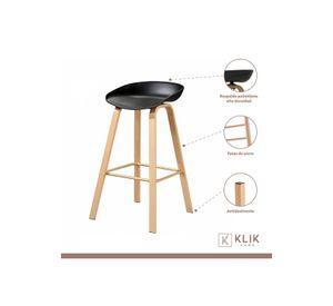 Pack de 4 Taburetes Nordic - Negro