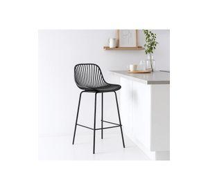 Pack de 2 Taburetes Piso Bar Tropea Alto - Negro
