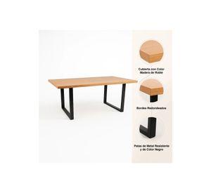 Mesa de Comedor Estilo Industrial 140x90 - Madera Clara