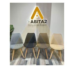 PACK2 SILLAS PARA COMEDOR TULIP ASIENTO ACOLCHADO TAPIZADO EN LINO