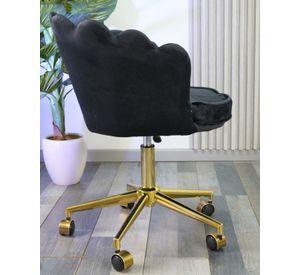 SILLA DE ESCRITORIO OSTRA ACOLCHADA BASE GIRATORIA DORADA