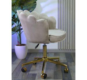 SILLA DE ESCRITORIO OSTRA ACOLCHADA BASE GIRATORIA DORADA