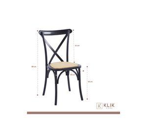 Comedor mesa de vidrio cross 140x90 + 6 sillas Crossback Madera Negras
