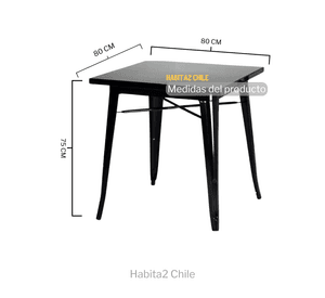 MESA TOLIX CON CUBIERTA MADERA CLARA 80X80 PARA CAFETERIA O RESTAURANTE