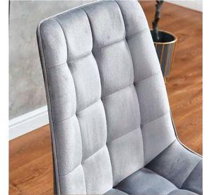 SILLAS DE COMEDOR ELEGANTE ACOLCHADO TERCIOPELO PATAS NEGRAS CUADRO