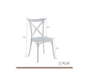 Comedor Eames 80cm redonda Blanca + 4 Sillas Crossback Danubio Blancas