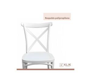 Comedor Eames 80cm redonda Blanca + 4 Sillas Crossback Danubio Blancas