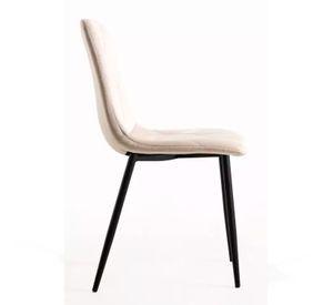 SILLAS DE COMEDOR ELEGANTE ACOLCHADO TERCIOPELO PATAS NEGRAS CUADRO