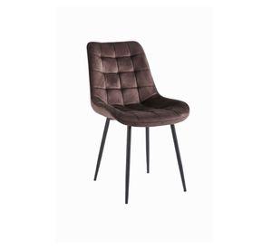 SILLAS DE COMEDOR ELEGANTE ACOLCHADO TERCIOPELO PATAS NEGRAS CUADRO