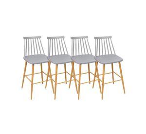 Pack 4 Taburetes de Bar 65 cm Royal Estilo Nordico