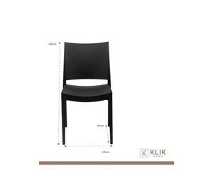 Comedor Mesa Eames de vidrio 100cm + 4 Sillas de terraza exterior - Negras