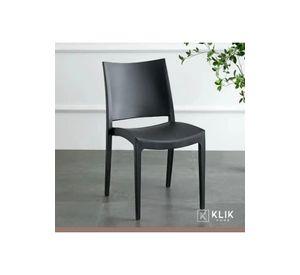 Comedor Mesa Eames de vidrio 100cm + 4 Sillas de terraza exterior - Negras
