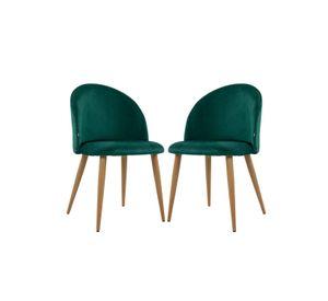 SET 2 SILLAS DIAMANTE NORDIC FELPA SIMIL MADERA