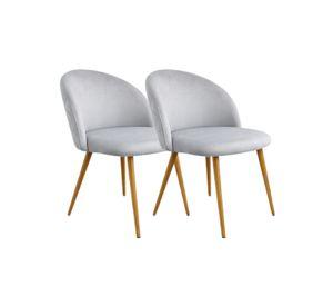 SET 2 SILLAS DIAMANTE NORDIC FELPA SIMIL MADERA
